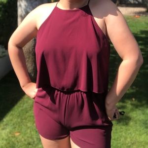 Burgundy high neck jumper